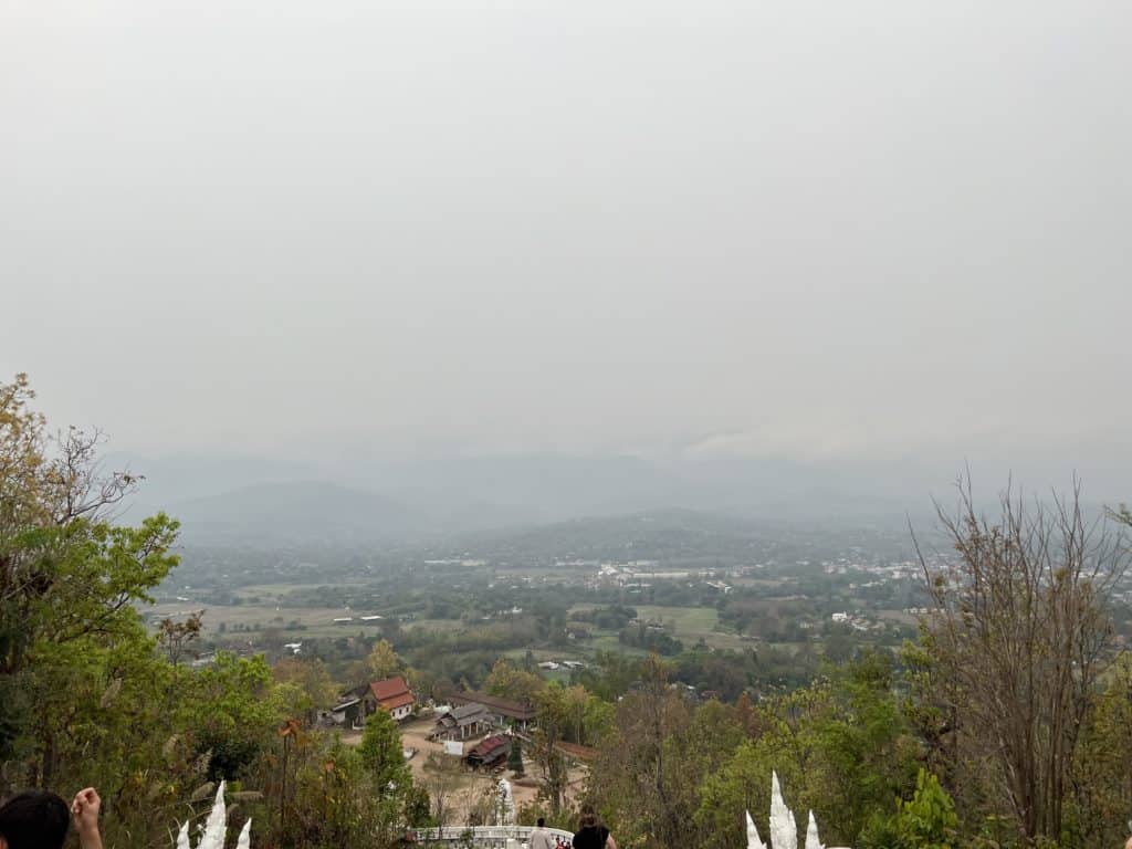 Smoky Season View from the White Buddha in Pai