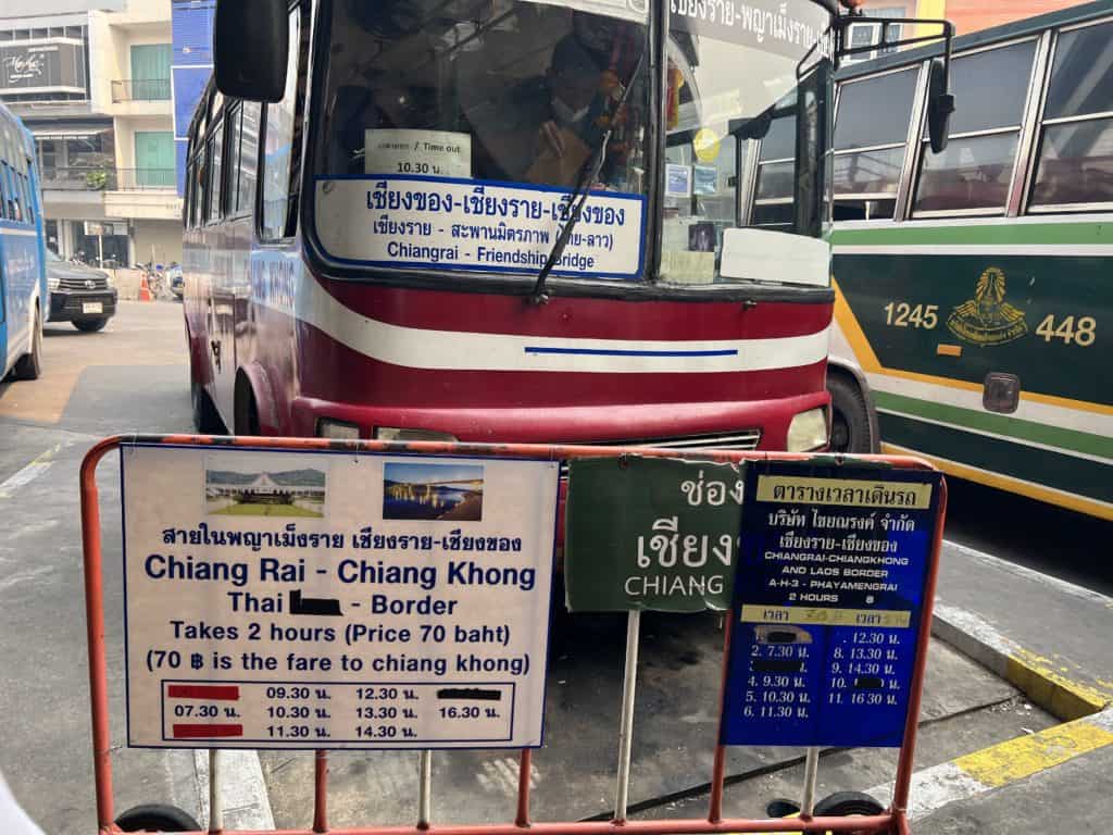 Chiang Rai to Chiang Khong Local Bus