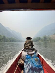 Laos Canoe boat transportation