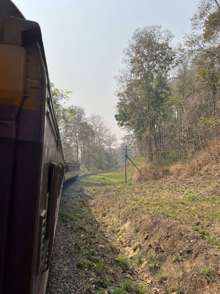 Bangkok to Chiang Mai. Peaceful morning through the forest.